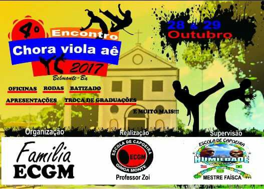 Cartaz   Escola de Capoeira Ginga Monte, Do dia 28 ao dia 29/10/2017