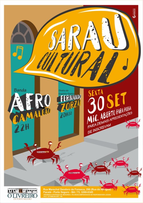 Cartaz   O Livreiro de Porto Seguro - Rua do Mangue, 298 - Pacat, Sexta-feira 30 de Setembro de 2016