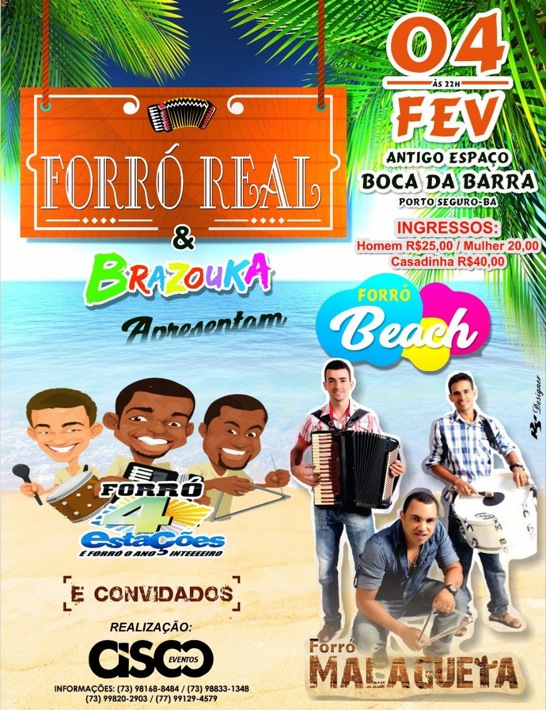 Cartaz   Espao Toop (antigo Boca da Barra) - Av. Beira Mar km 5, Praia de Taperapuan, Sábado 4 de Fevereiro de 2017