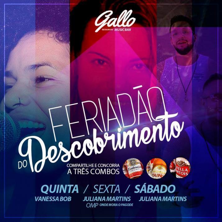 Cartaz   Recanto do Gallo - Rua 2 de julho, 20B - Casa da Lenha, Quinta-feira 20 de Abril de 2017