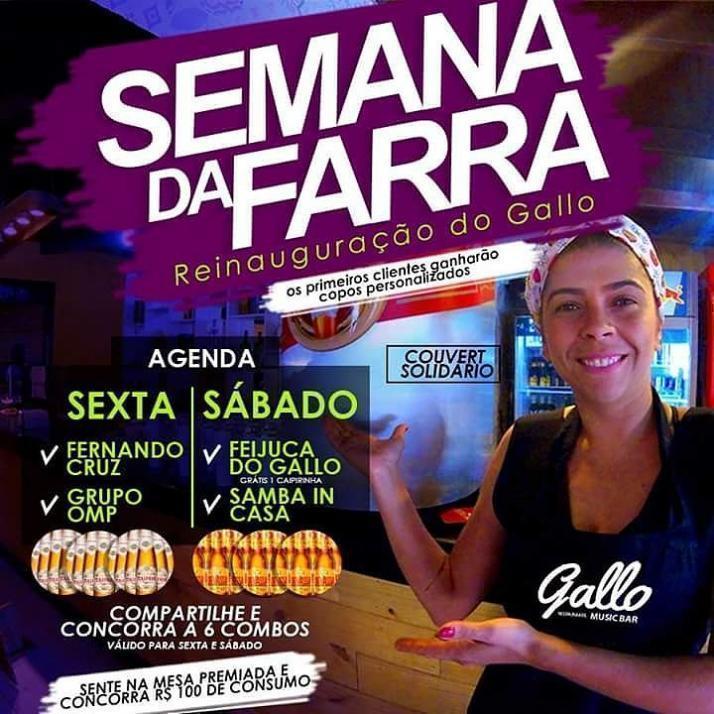 Cartaz   Recanto do Gallo - Rua 2 de julho, 20B - Casa da Lenha, Sexta-feira 1 de Setembro de 2017