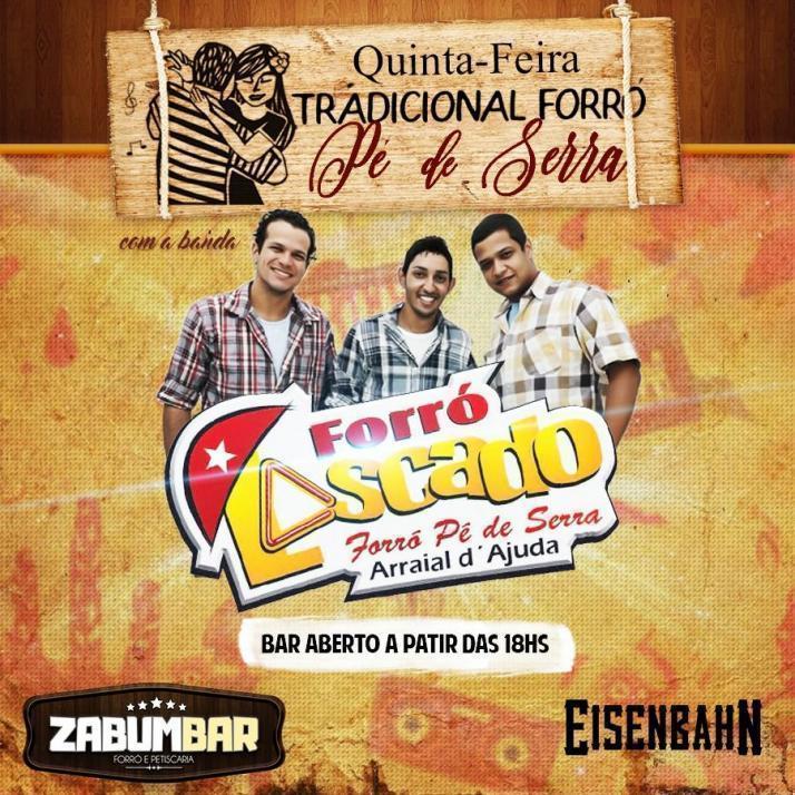 Cartaz   Zabumbar Forr e Petiscaria - Av. Do Descobrimento, 1469 - centro, Quinta-feira 28 de Setembro de 2017