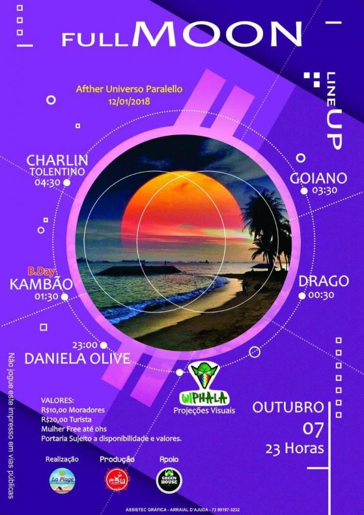 Cartaz   La Plage Beach Club - praia do Mucug, Sábado 7 de Outubro de 2017