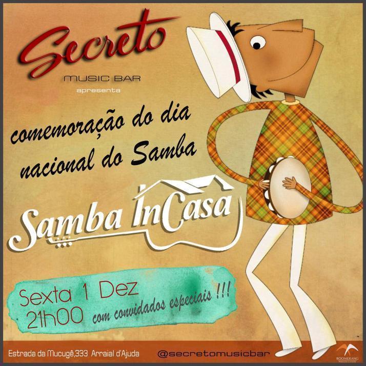 Cartaz   Secreto Music Bar - Rua do Mucug 233 - Shopping d'Ajuda, Sexta-feira 1 de Dezembro de 2017