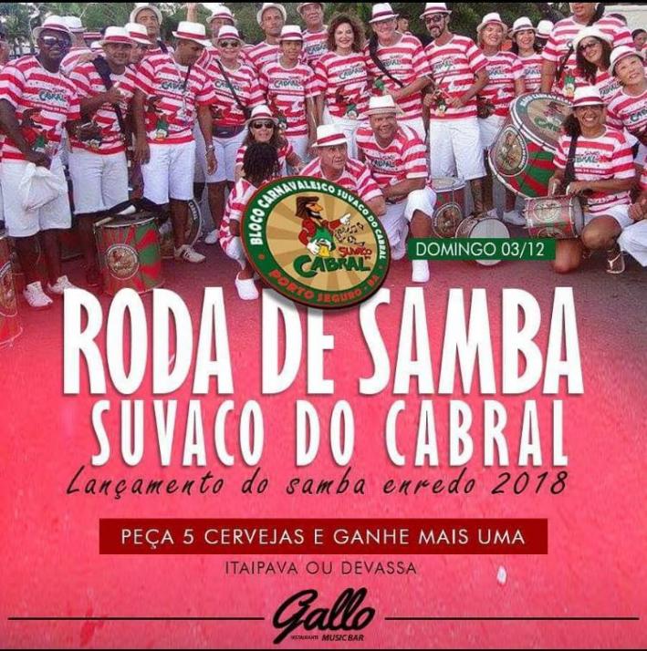 Cartaz   Recanto do Gallo - Rua 2 de julho, 20B - Casa da Lenha, Domingo 3 de Dezembro de 2017