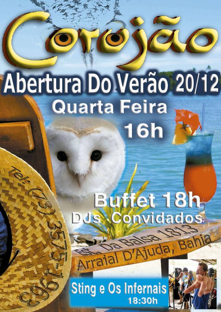 Cartaz   Corujo - Estrada da Balsa, 1813 - Praia de Araape, Quarta-feira 20 de Dezembro de 2017