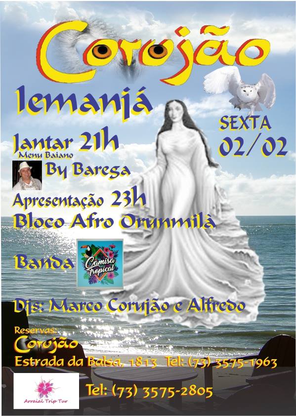 Cartaz   Corujo - Estrada da Balsa, 1813 - Praia de Araape, Sexta-feira 2 de Fevereiro de 2018