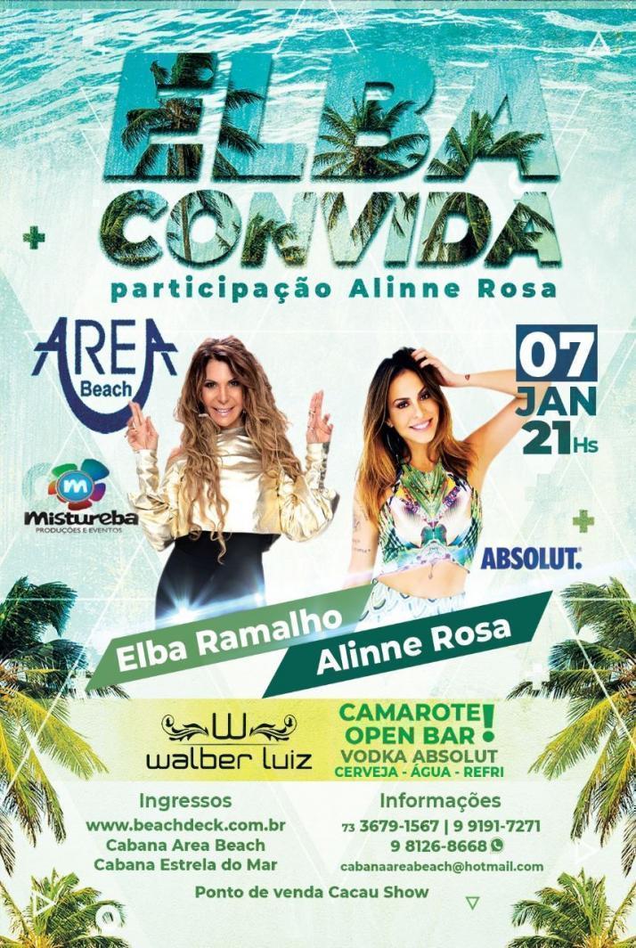 Cartaz   Cabana Area Beach -  Avenida Beira Mar 6900 - Praia de Taperapuan, Domingo 7 de Janeiro de 2018