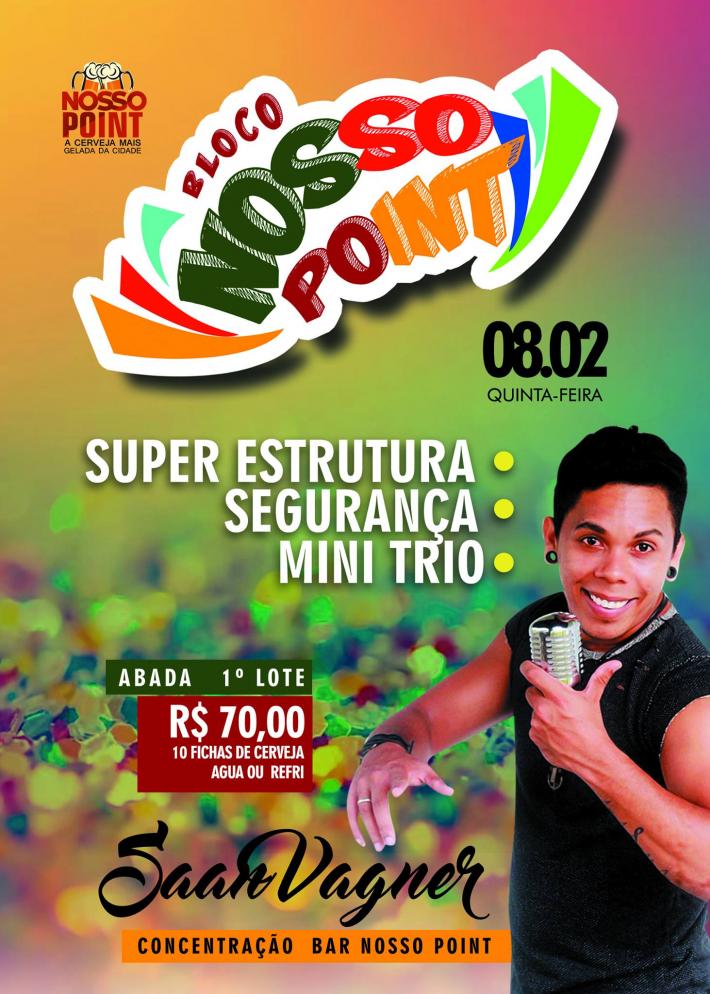 Cartaz   Carnaval Cultural - Bar Nosso Point - Rua XV de Novembro, 241, Quinta-feira 8 de Fevereiro de 2018