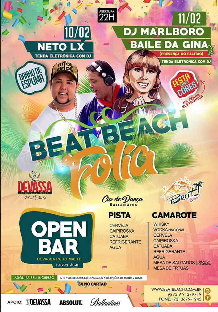 Cartaz   Beat Beach - Av. Beira Mar, 5585 - Praia de Taperapu, Do dia 10 ao dia 11/2/2018