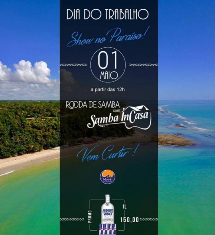 Cartaz   Barraca Mar - Praia de Pitinga, 2507 , Terça-feira 1 de Maio de 2018