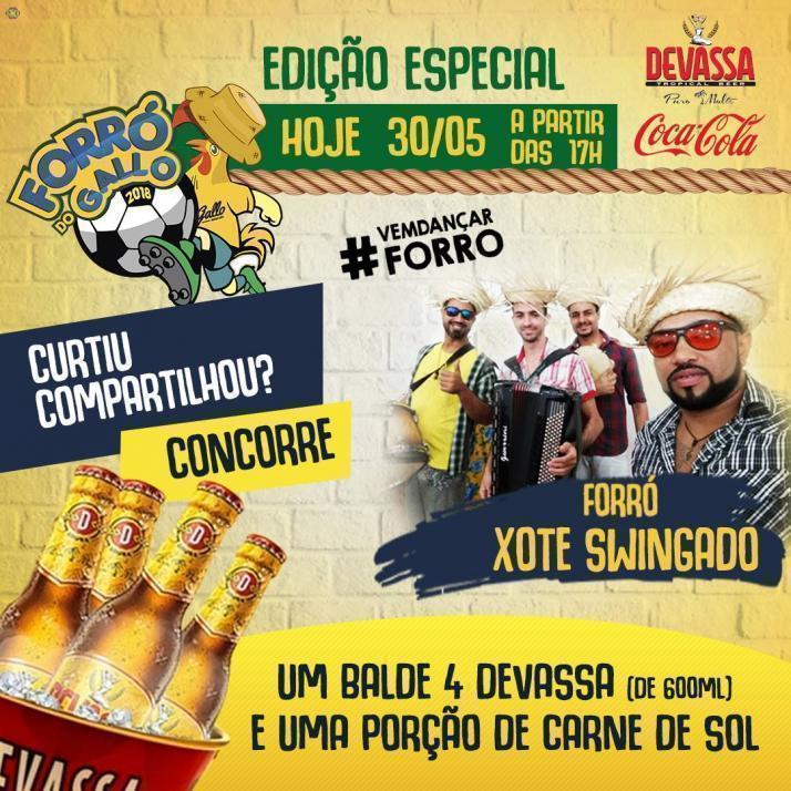 Cartaz   Recanto do Gallo - Rua 2 de julho, 20B - Casa da Lenha, Quarta-feira 30 de Maio de 2018