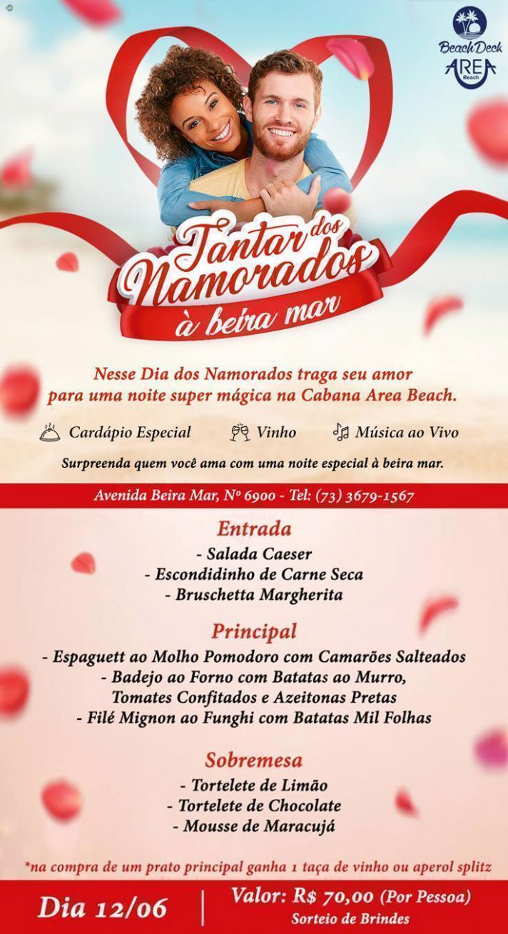 Cartaz   Cabana Area Beach -  Avenida Beira Mar 6900 - Praia de Taperapuan, Terça-feira 12 de Junho de 2018