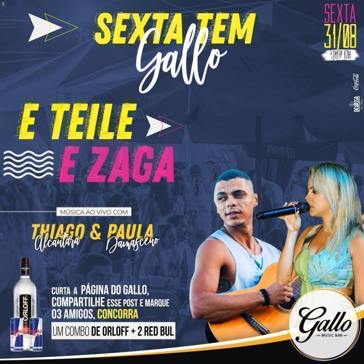 Cartaz   Gallo Music Bar - Rua 2 de julho, 20B, Sexta-feira 31 de Agosto de 2018