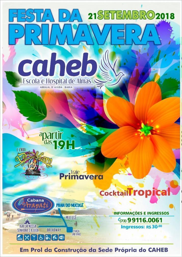 Cartaz   Cabana Arapati -  Praia do Mucug, Sexta-feira 21 de Setembro de 2018