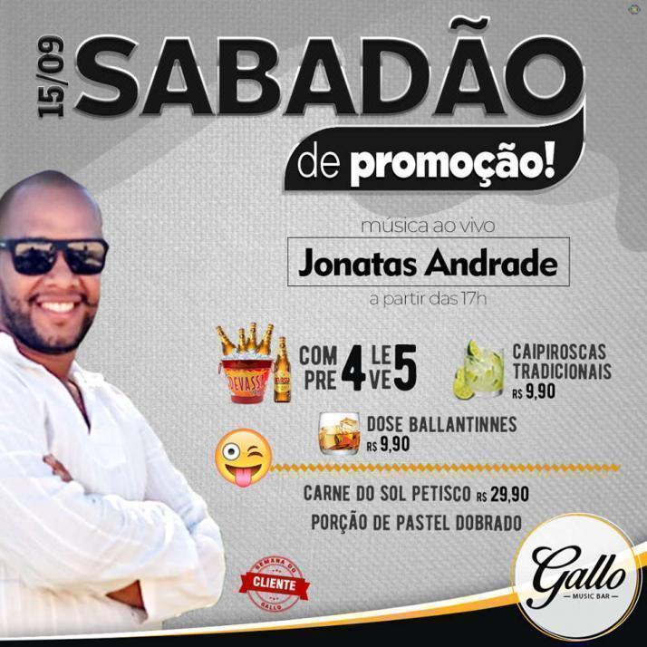 Cartaz   Gallo Music Bar - Rua 2 de julho, 20B, Sábado 15 de Setembro de 2018