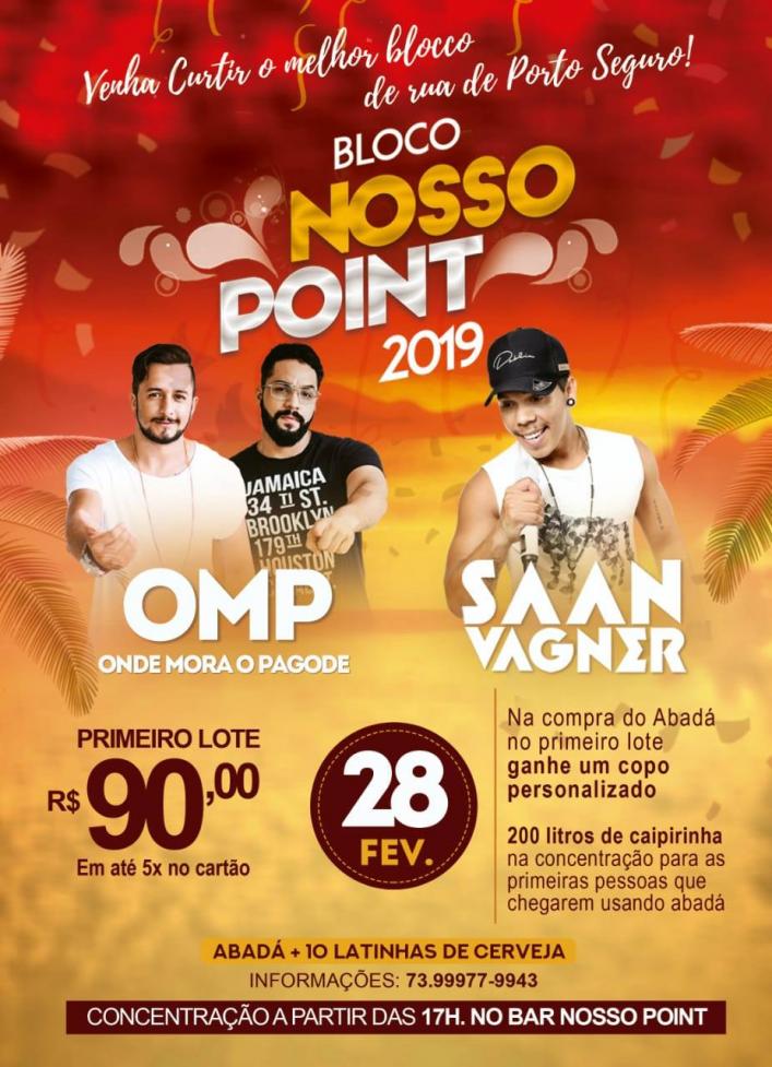 Cartaz   Carnaval Cultural - Bar Nosso Point - Rua XV de Novembro, 241, Quinta-feira 28 de Fevereiro de 2019