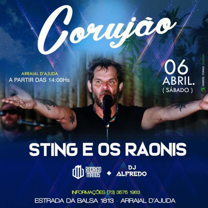 Cartaz   Corujo - Estrada da Balsa, 1813 - Praia de Araape, Sábado 6 de Abril de 2019