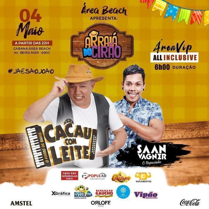 Cartaz   Cabana Area Beach -  Avenida Beira Mar 6900 - Praia de Taperapuan, Sábado 4 de Maio de 2019