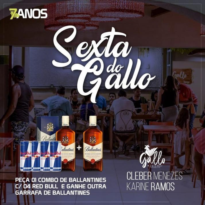 Cartaz   Gallo Music Bar - Rua 2 de julho, 20B - Casa da Lenha, Sexta-feira 19 de Abril de 2019