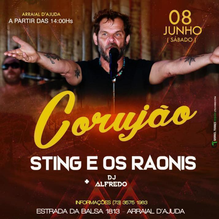 Cartaz   Corujo - Estrada da Balsa, 1813 - Praia de Araape, Sábado 8 de Junho de 2019