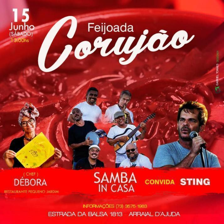 Cartaz   Corujo - Estrada da Balsa, 1813 - Praia de Araape, Sábado 15 de Junho de 2019