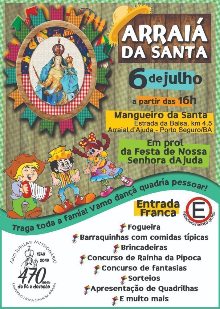 Cartaz   Mangueiro da Santa - estrada da Balsa km 4,5, Sábado 6 de Julho de 2019