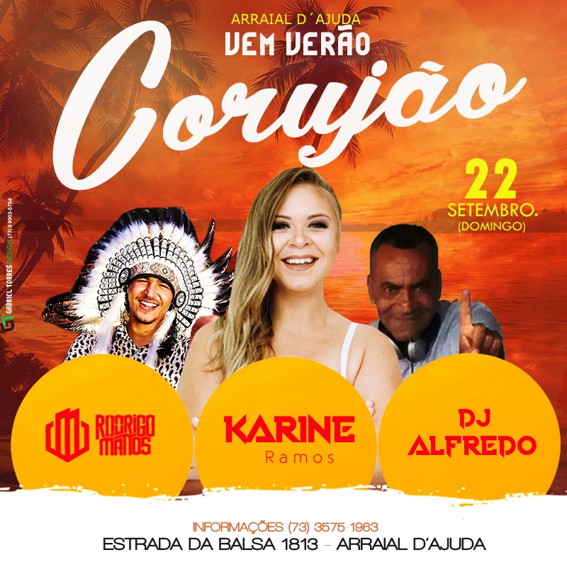 Cartaz   Corujo - Estrada da Balsa, 1813 - Praia de Araape, Domingo 22 de Setembro de 2019