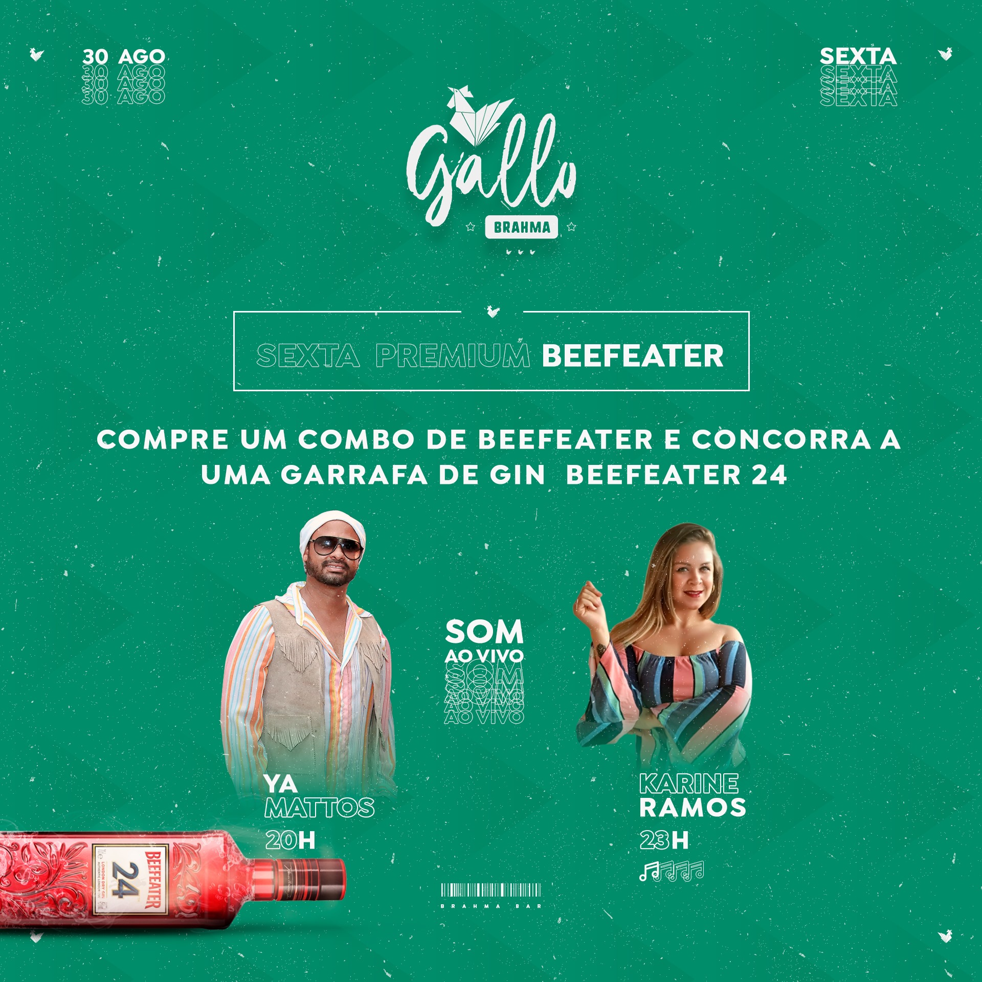 Cartaz   Gallo Music Bar - Rua 2 de julho, 20B - Casa da Lenha, Sexta-feira 30 de Agosto de 2019