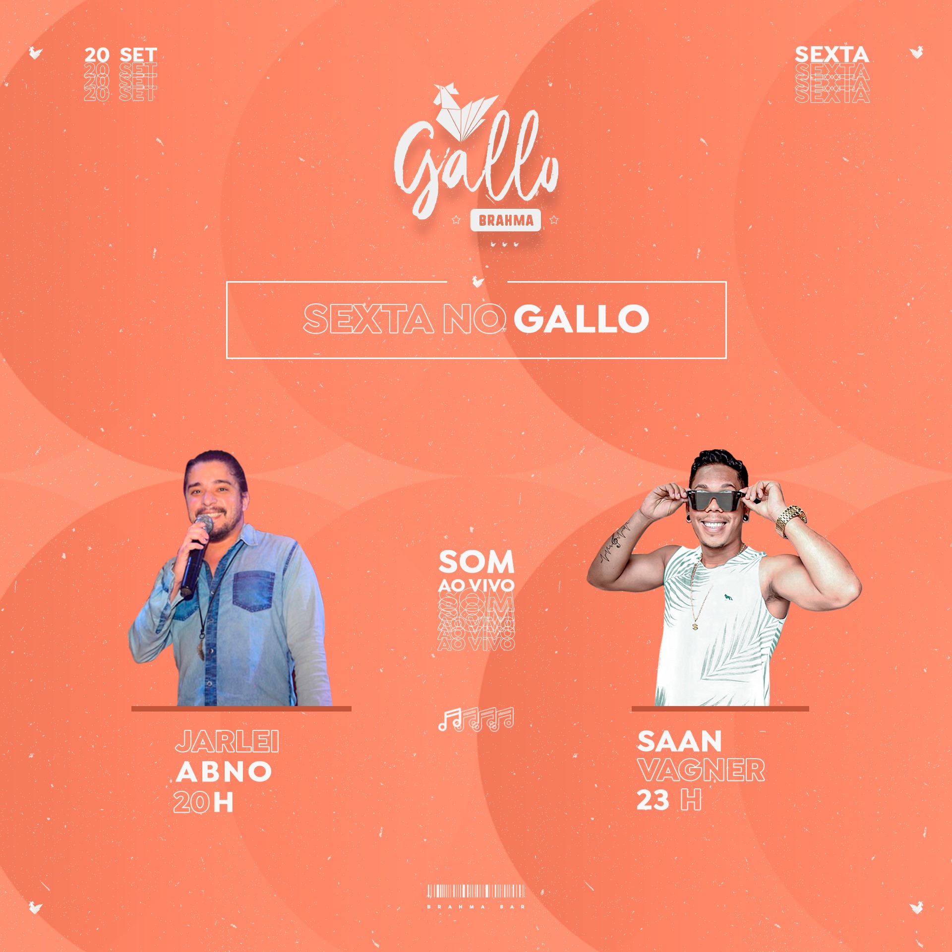 Cartaz   Gallo Music Bar - Rua 2 de julho, 20B - Casa da Lenha, Sexta-feira 20 de Setembro de 2019