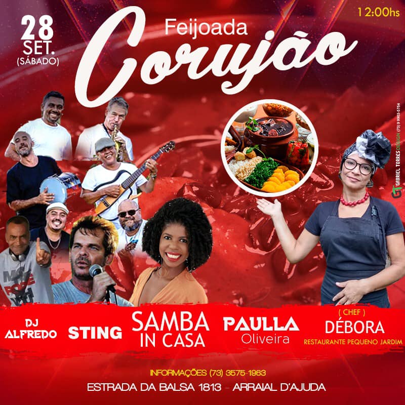 Cartaz   Corujo - Estrada da Balsa, 1813 - Praia de Araape, Sábado 28 de Setembro de 2019