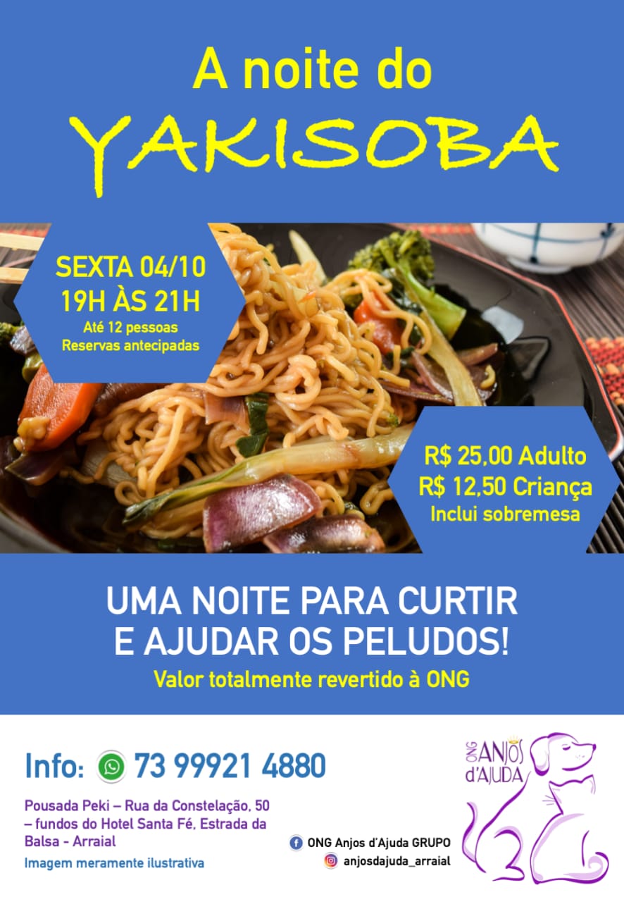 Cartaz   Pousada Peki - 50, rua da Constelao, Sexta-feira 4 de Outubro de 2019