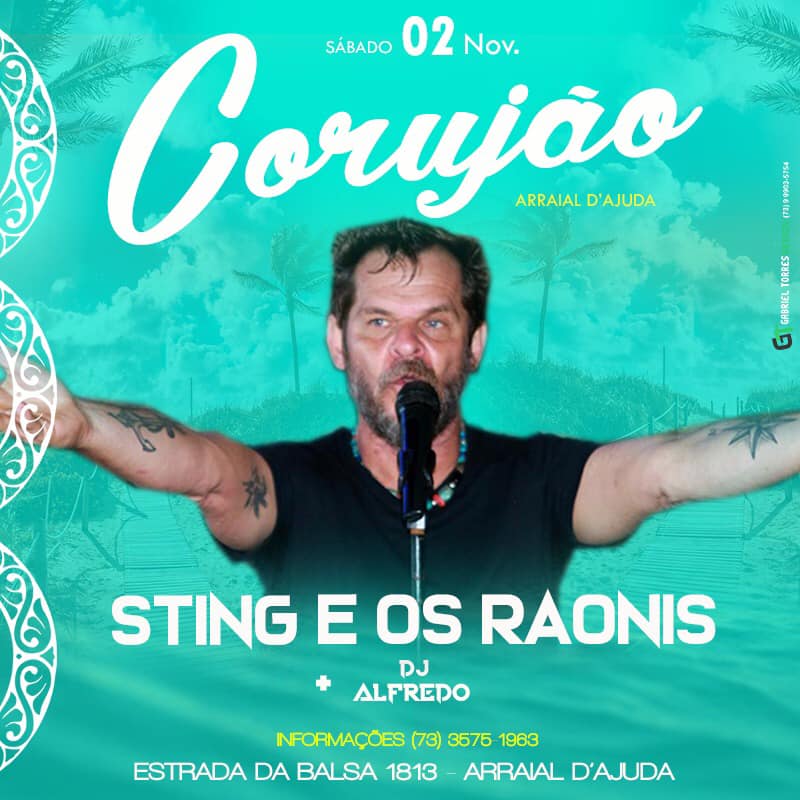 Cartaz   Corujo - Estrada da Balsa, 1813 - Praia de Araape, Sábado 2 de Novembro de 2019