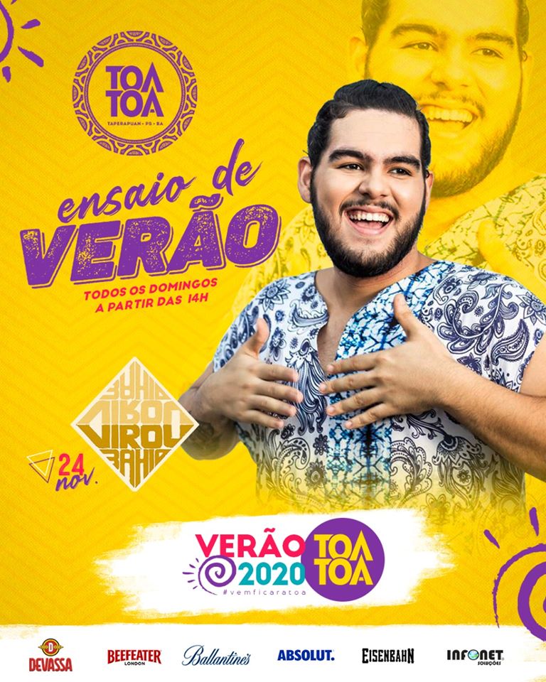 Cartaz   Complexo de Lazer Ta Ta - Praia de Taperapuan, Domingo 24 de Novembro de 2019