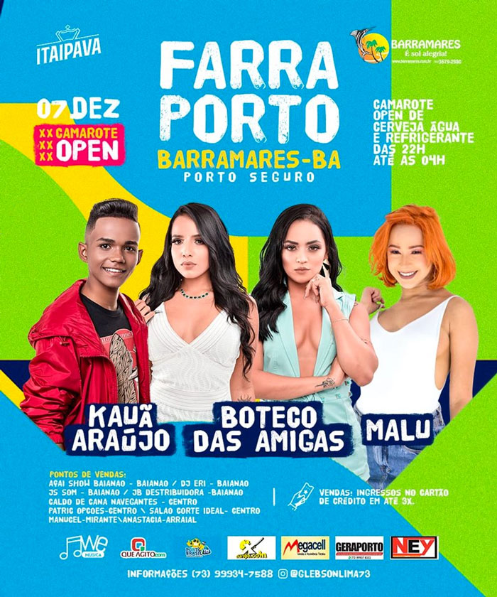 Cartaz   Barramares - Av. Beira Mar - Praia de Taperapuan, Sábado 7 de Dezembro de 2019