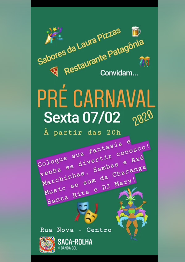 Cartaz   Sabores da Laura - Rua Nova n43, Sexta-feira 7 de Fevereiro de 2020