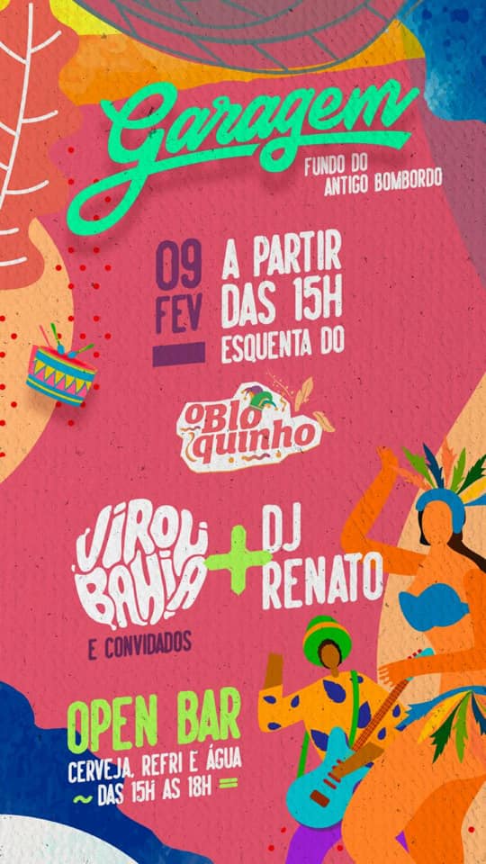 Cartaz   Garagem - fundo do antigo Bombardo, Domingo 9 de Fevereiro de 2020