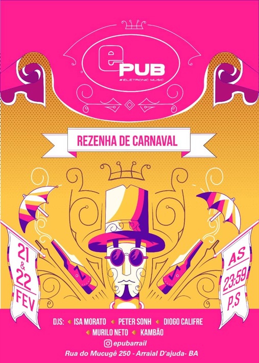 Cartaz   E-pub - Rua du Mucug, 250, Sábado 22 de Fevereiro de 2020