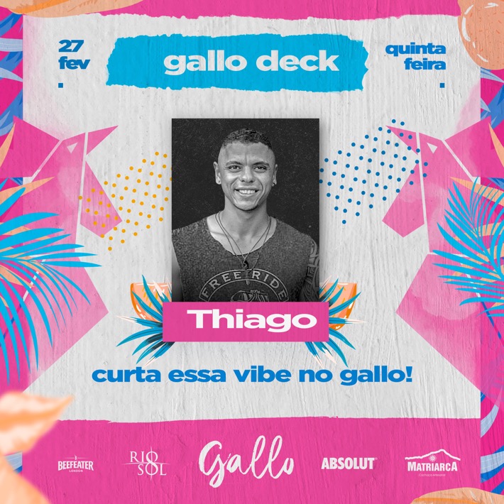 Cartaz   Gallo Music Bar - Rua 2 de julho, 20B - Casa da Lenha, Quinta-feira 27 de Fevereiro de 2020