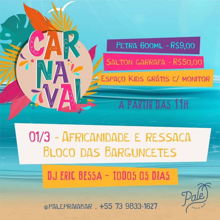 Cartaz   Pale Praia Bar - Estrada da Balsa, 100, Domingo 1 de Março de 2020