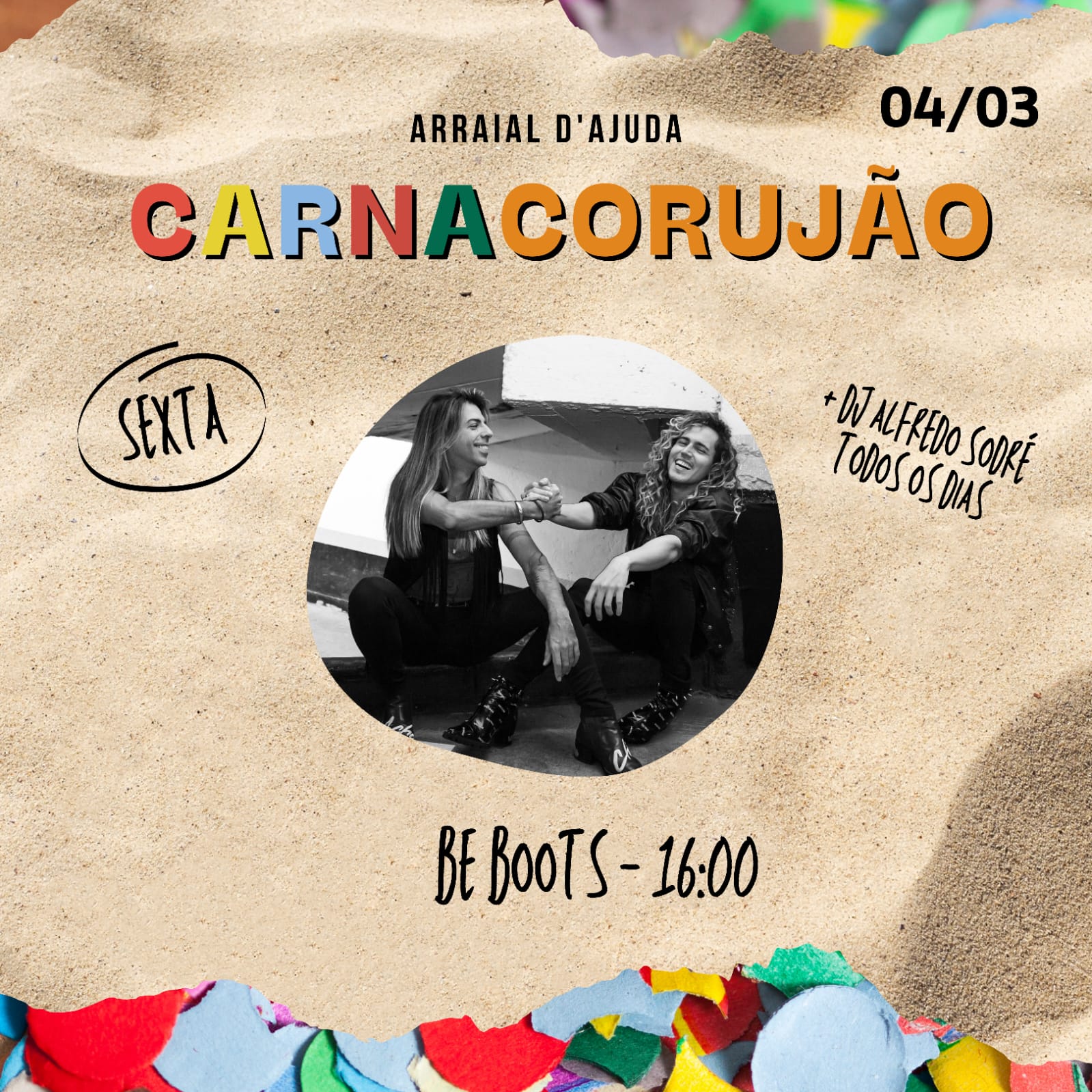 Cartaz   Corujo - Estrada da Balsa, 1813 - Praia de Araape, Sexta-feira 4 de Março de 2022