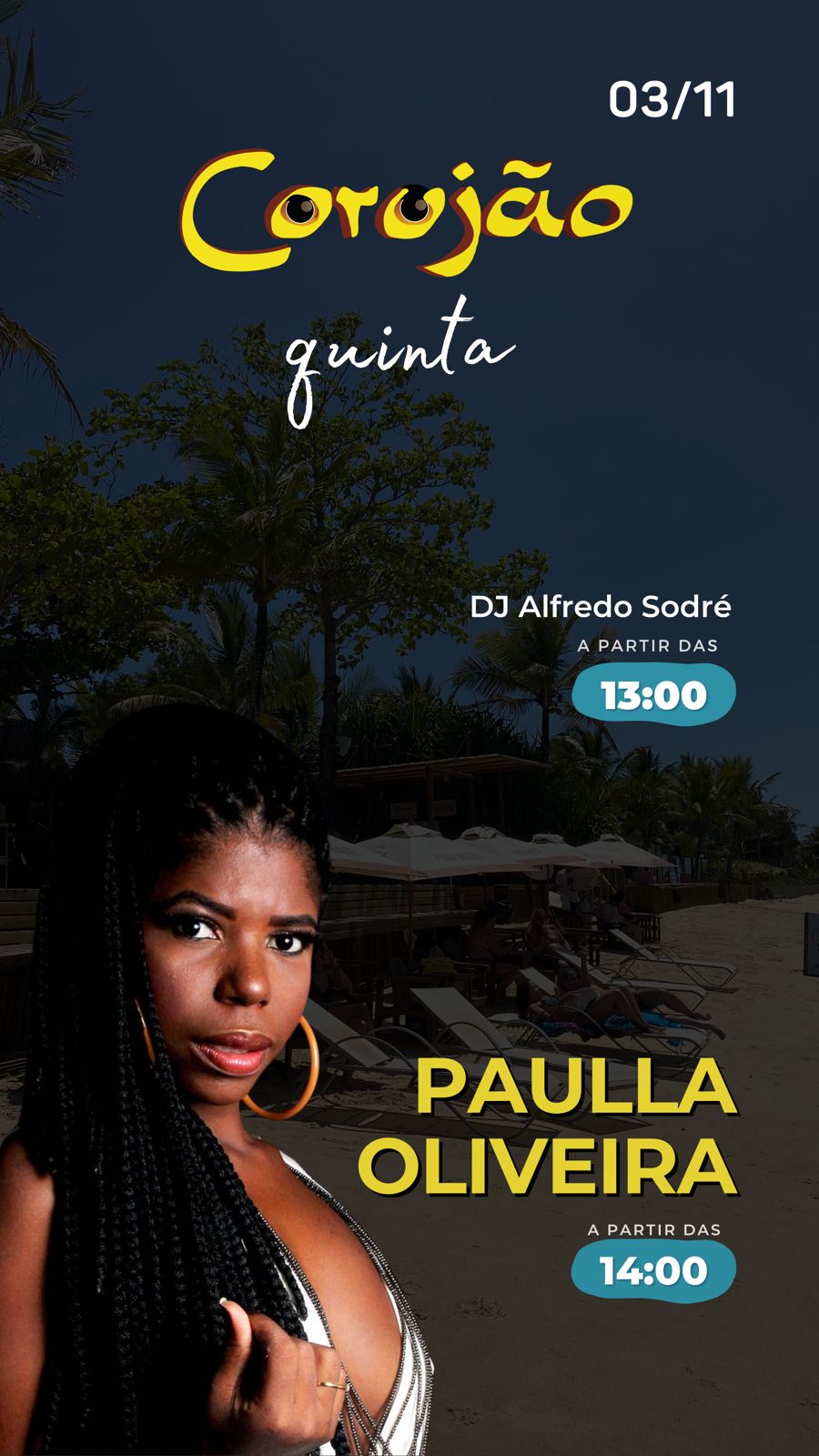 Cartaz   Corujo - Estrada da Balsa, 1813 - Praia de Araape, Quinta-feira 3 de Novembro de 2022