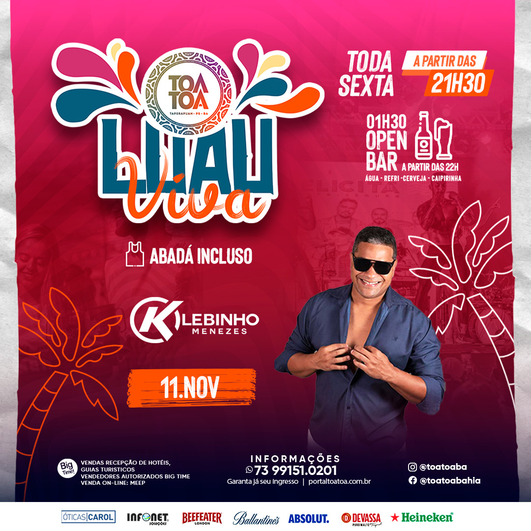 Cartaz   Complexo de Lazer Ta Ta - Praia de Taperapuan, Sexta-feira 11 de Novembro de 2022