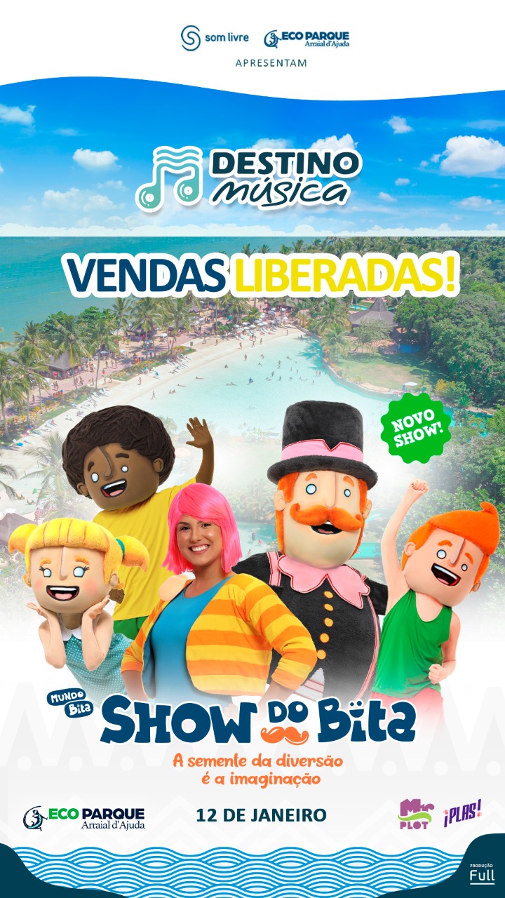 Cartaz   Arraial d'Ajuda Eco Parque - Estrada da Balsa, km 4,5, Quinta-feira 12 de Janeiro de 2023