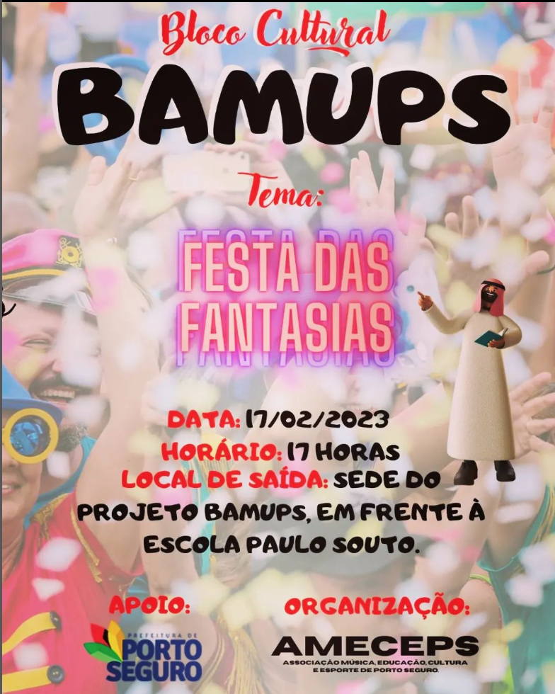 Cartaz   Carnaval Cultural - Sede do Bampus - Campo do Baiano, Sexta-feira 17 de Fevereiro de 2023