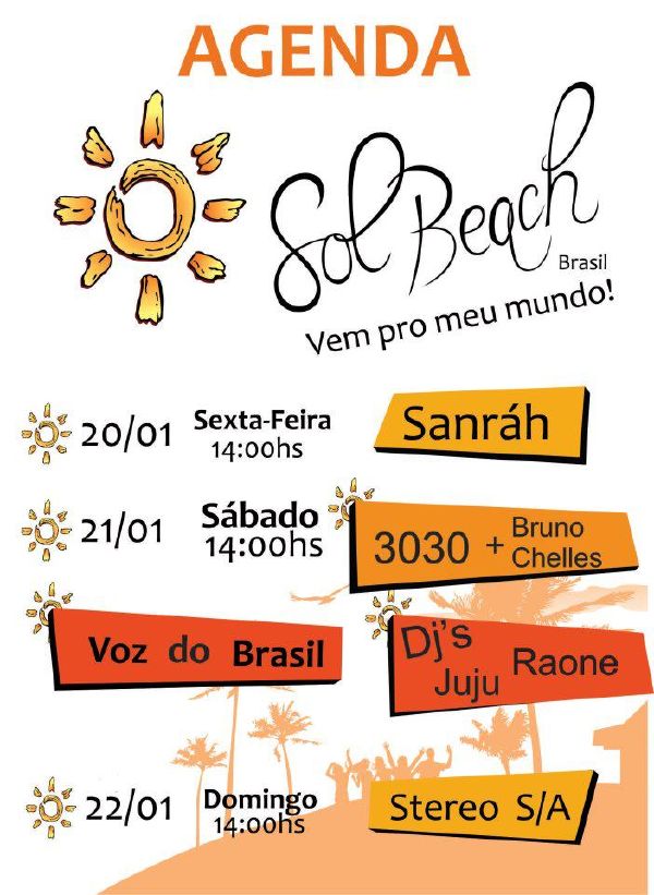 Cartaz   Sol Beach Brasil - Estrada da Balsa, 1601 (Pousada Araape), Domingo 22 de Janeiro de 2012