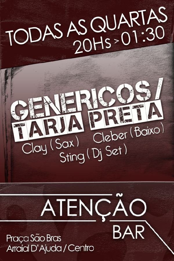 Cartaz   Ateno Bar - Praa So Bras, Quarta-feira 11 de Julho de 2012