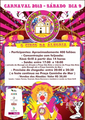 Cartaz   Rua do Mucug, Sábado 9 de Fevereiro de 2013