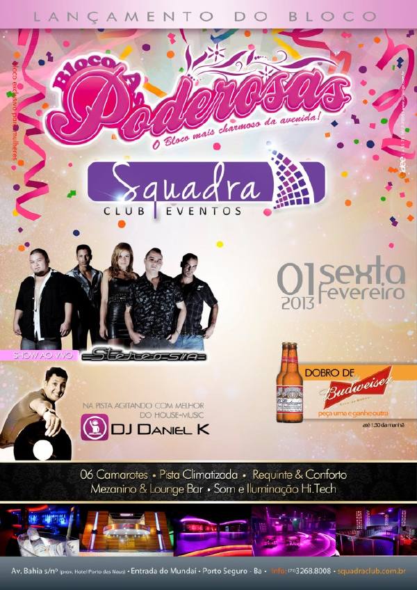 Cartaz   Squadra Club Eventos - Praa do Mundia - Orla norte, Sexta-feira 1 de Fevereiro de 2013