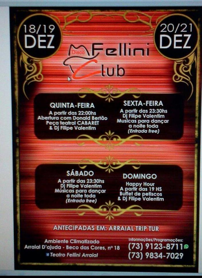 Cartaz   Teatro Fellini - Beco das Cores - Rua do Mucug, 201, Do dia 19 ao dia 21/12/2014